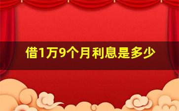 借1万9个月利息是多少