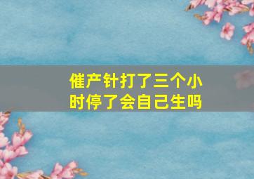 催产针打了三个小时停了会自己生吗