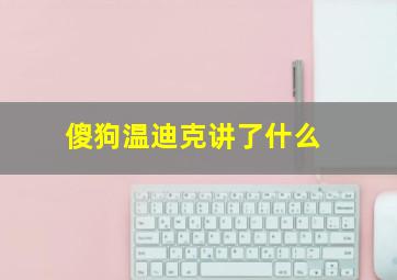 傻狗温迪克讲了什么