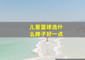 儿童篮球选什么牌子好一点