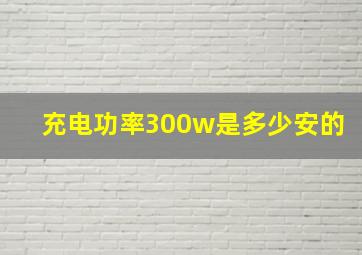 充电功率300w是多少安的