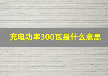 充电功率300瓦是什么意思