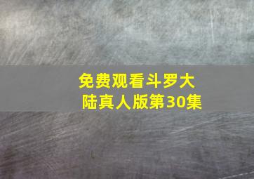 免费观看斗罗大陆真人版第30集