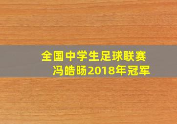 全国中学生足球联赛冯皓旸2018年冠军