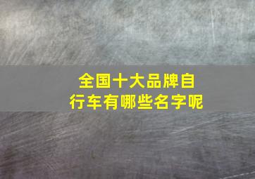 全国十大品牌自行车有哪些名字呢