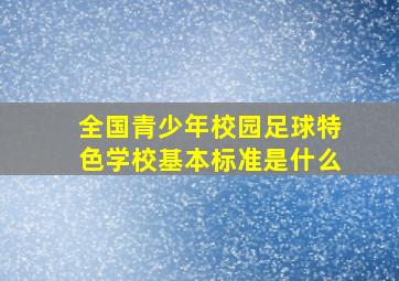 全国青少年校园足球特色学校基本标准是什么