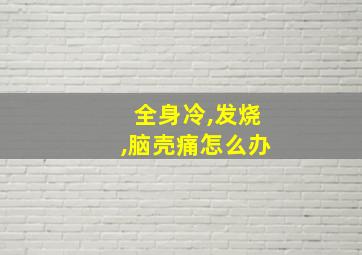 全身冷,发烧,脑壳痛怎么办