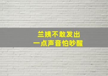 兰姨不敢发出一点声音怕吵醒