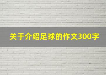 关于介绍足球的作文300字