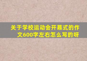 关于学校运动会开幕式的作文600字左右怎么写的呀