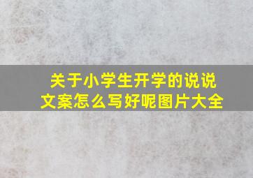 关于小学生开学的说说文案怎么写好呢图片大全