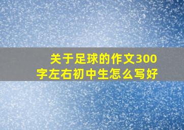 关于足球的作文300字左右初中生怎么写好