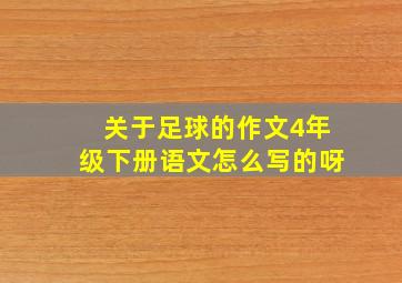 关于足球的作文4年级下册语文怎么写的呀