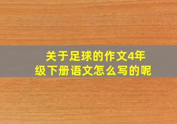 关于足球的作文4年级下册语文怎么写的呢