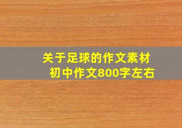 关于足球的作文素材初中作文800字左右