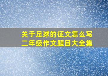 关于足球的征文怎么写二年级作文题目大全集