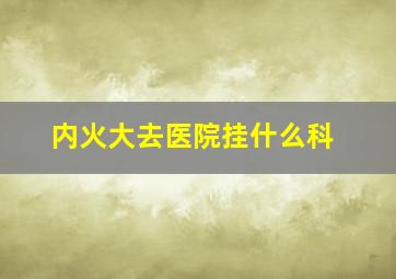 内火大去医院挂什么科