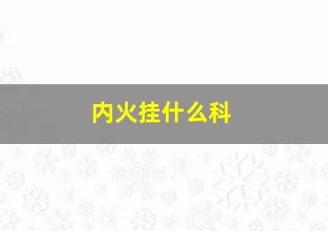 内火挂什么科