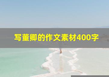 写董卿的作文素材400字