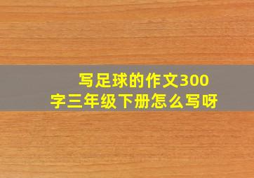 写足球的作文300字三年级下册怎么写呀