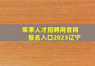 军事人才招聘网官网报名入口2023辽宁