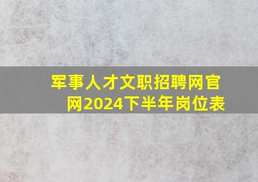 军事人才文职招聘网官网2024下半年岗位表