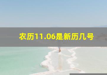 农历11.06是新历几号