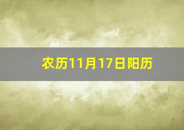 农历11月17日阳历