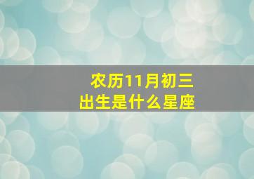 农历11月初三出生是什么星座