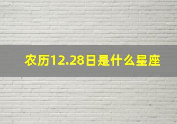 农历12.28日是什么星座