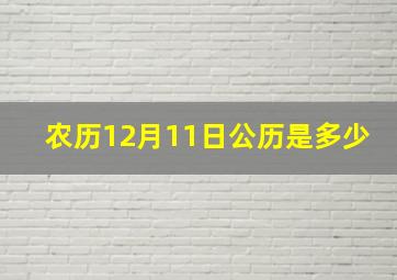 农历12月11日公历是多少