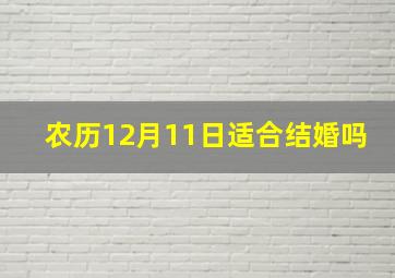 农历12月11日适合结婚吗