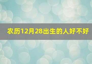 农历12月28出生的人好不好