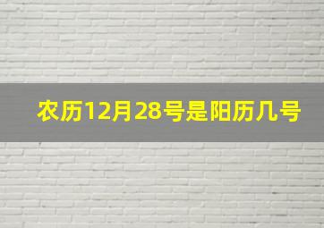 农历12月28号是阳历几号