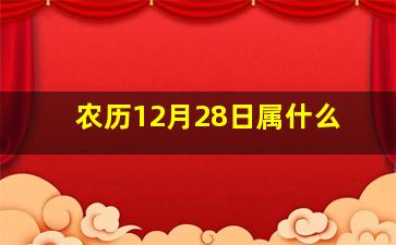 农历12月28日属什么