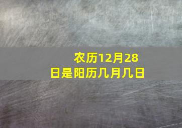 农历12月28日是阳历几月几日