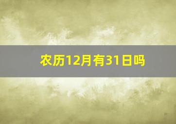 农历12月有31日吗