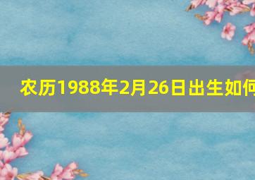 农历1988年2月26日出生如何