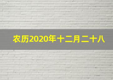 农历2020年十二月二十八