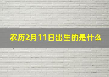 农历2月11日出生的是什么