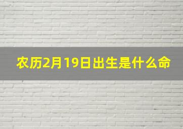 农历2月19日出生是什么命