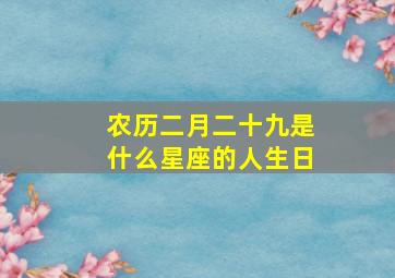 农历二月二十九是什么星座的人生日