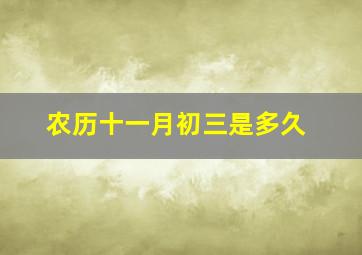 农历十一月初三是多久