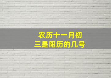 农历十一月初三是阳历的几号