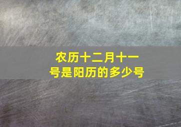 农历十二月十一号是阳历的多少号