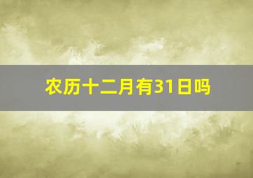 农历十二月有31日吗