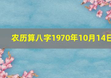 农历算八字1970年10月14日