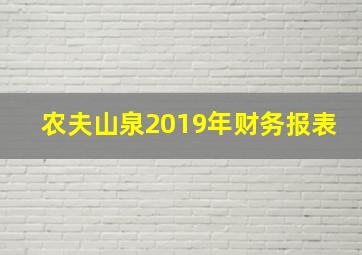 农夫山泉2019年财务报表