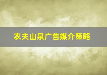 农夫山泉广告媒介策略