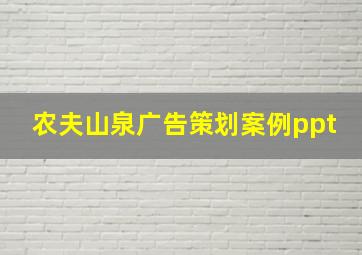 农夫山泉广告策划案例ppt